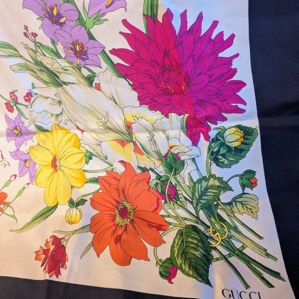 Gucci Multicolor Floral Silk Scarf